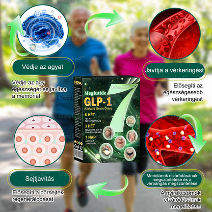 Mayo Klinika által ajánlott | Hivatalos Márkabolt | CrazyLeaf® Meglutide GLP-1 Aktiváló Oralis Oldat – Tartalmaz moringát, NAD+-t és yerba matét, természetes támogatás fogyáshoz, öregedésgátláshoz és cukoranyagcseréhez