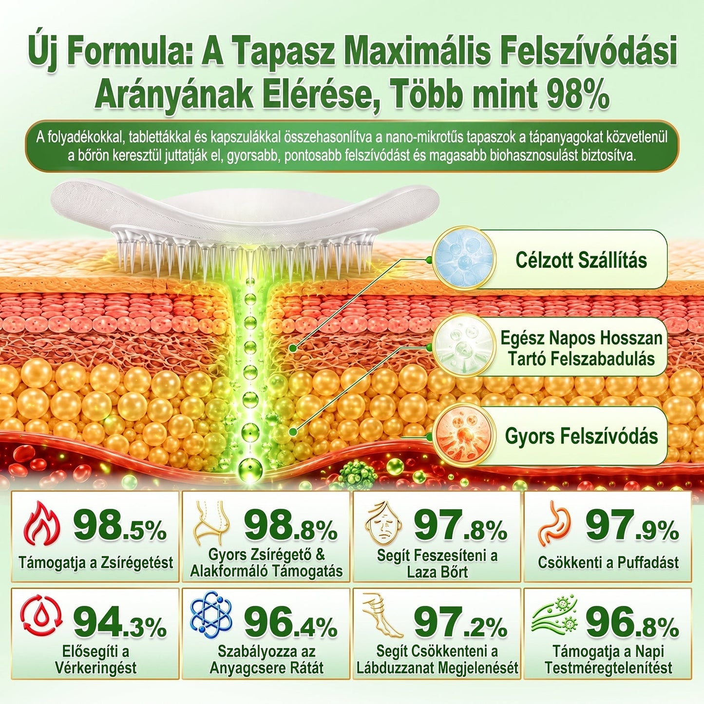 Hivatalos Áruház |🍀BSWELL® Moringa × Berberin × NAD+ 10 az 1-ben Nano Mikrotűs Tapasz (Naponta egyszer, látható változások 7 nap után) ✅ Elhízás, megereszkedett bőr, cukorbetegség, alvási apnoé, ízületi problémák