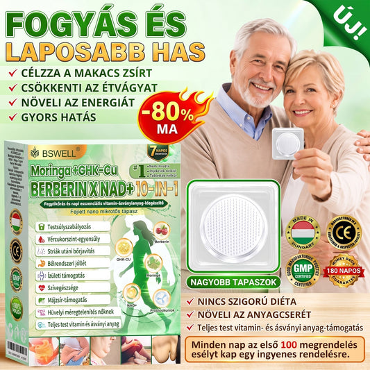 Hivatalos Áruház | ✅ BSWELL® Moringa × Berberin × NAD+ 10 az 1-ben Nano Mikrotűs Tapasz (Naponta egyszer, látható változások 7 nap után) ✅ Elhízás, megereszkedett bőr, cukorbetegség, alvási apnoé, ízületi problémák